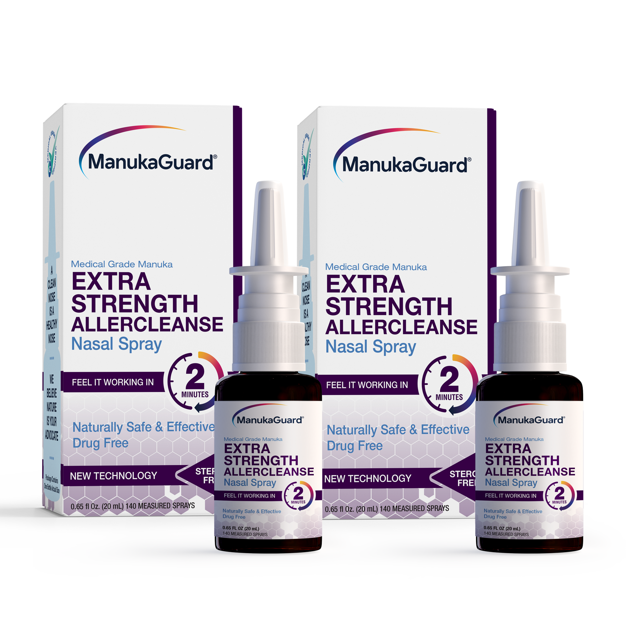 Extra Strength Allerclenase Nasal Spray, 2-Pack Bundle