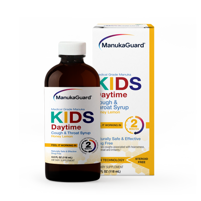 Kid's Daytime Cough & Throat Syrup, Honey Lemon, Medical Grade Manuka Honey