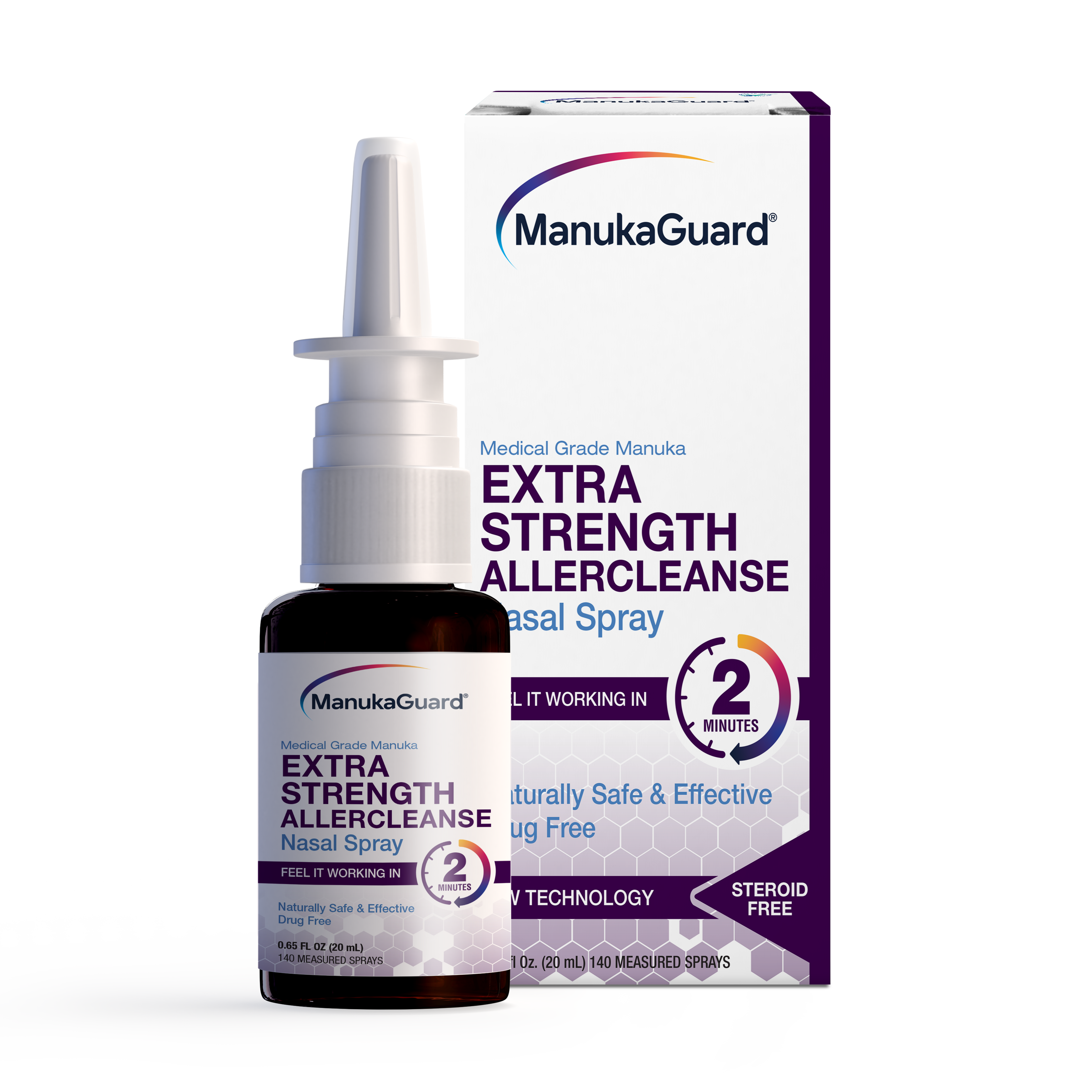 Extra Strength Allercleanse Nasal Spray, Medical Grade Manuka Honey MGO 600