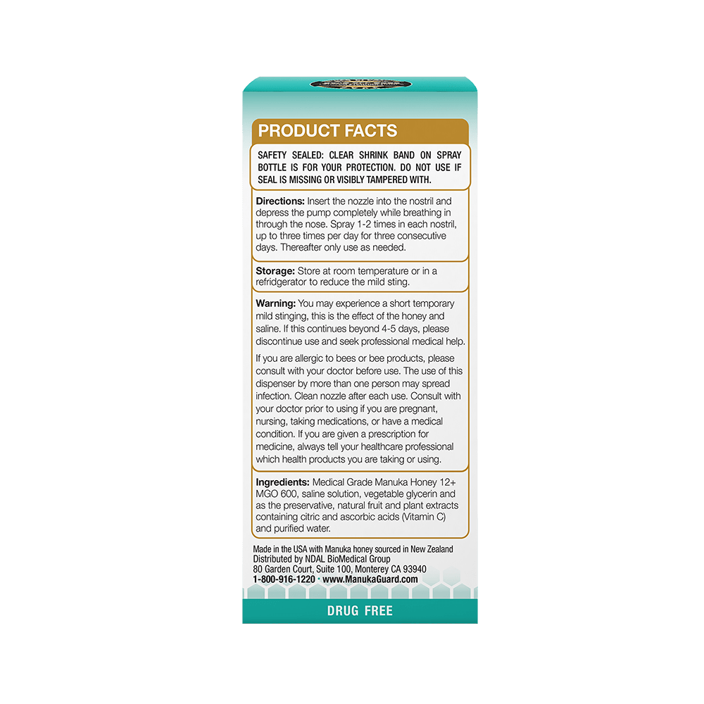 Extra Strength Allercleanse Nasal Spray, Medical Grade Manuka Honey